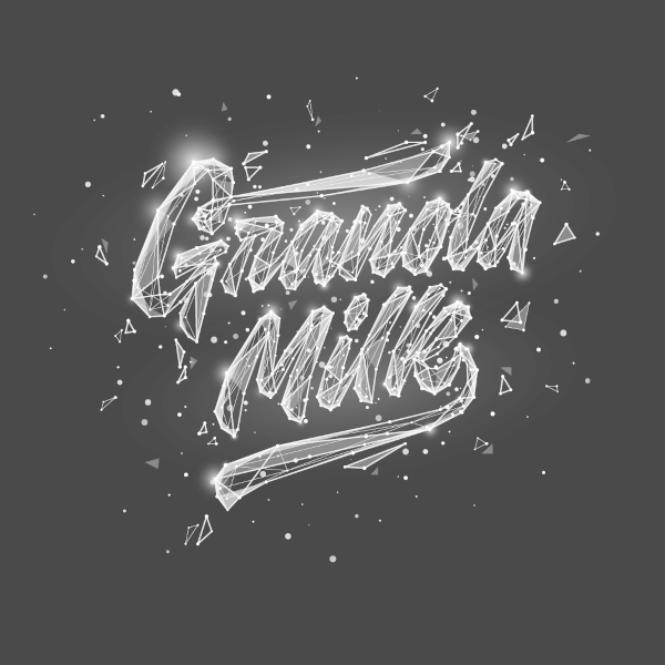 Star constellations forming the word Granola Milk